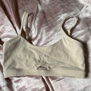 Ryderwear Cream Sports Bra with Scoop Neckline Medium